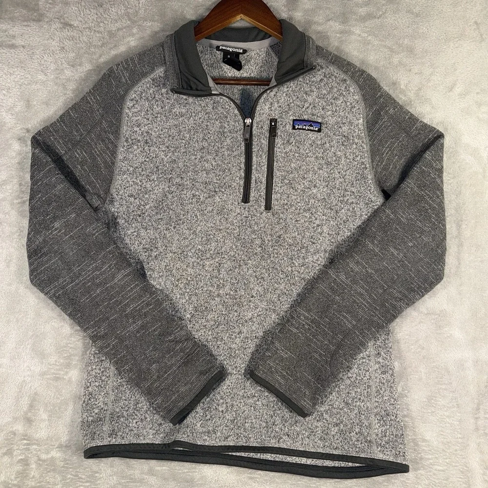 Patagonia Better Sweater 1/4 Zip Mens Medium Grey Charcoal Fleece Pullover 25522